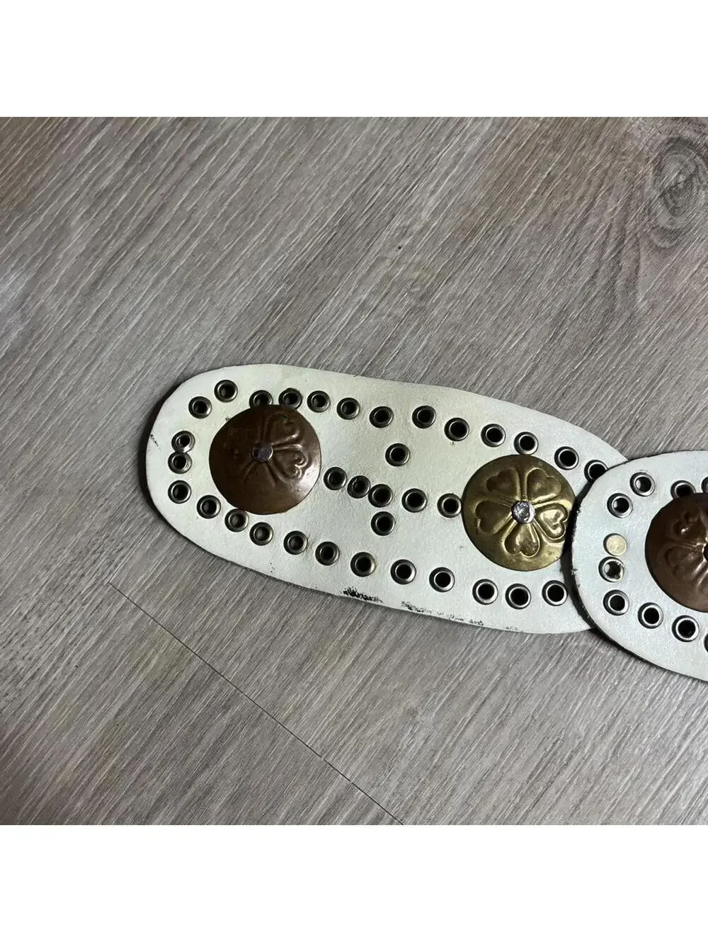 y2k Moroccan belt white and brass